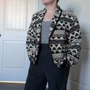 Vintage Beford Fair Lifestyles Southwest Geometric Patterned Blazer/Jacket Large
